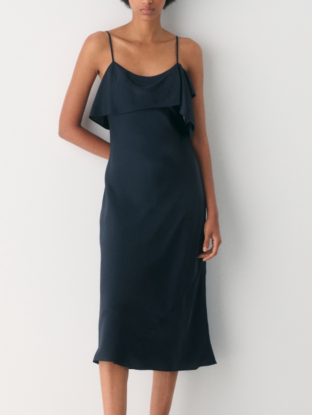 Aritzia Satin Dress - Navy